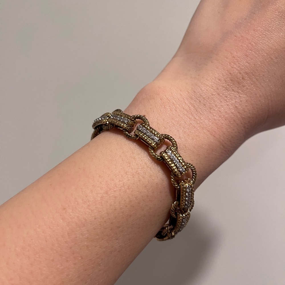 Vintage Gold Diamond Pave Chain Bracelet